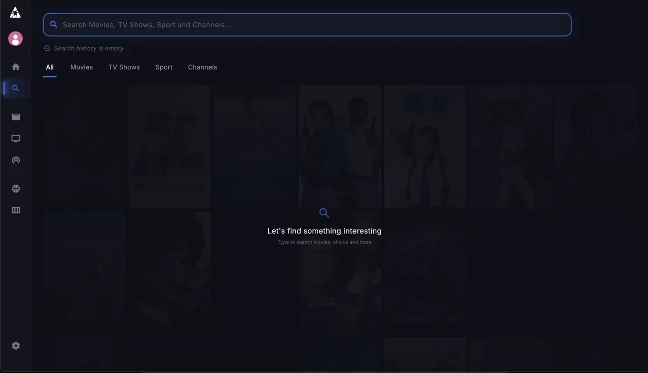 Apollo Group TV search interface for finding content
