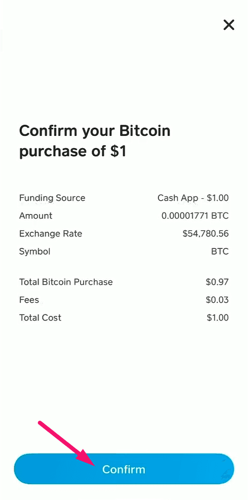 Step 10: Confirm your Bitcoin purchase (screenshot 1)
