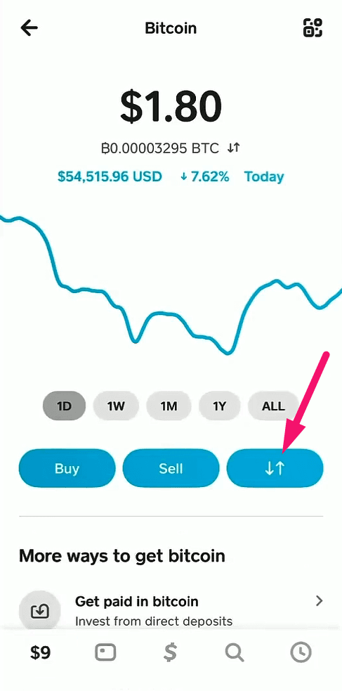 Step 11: Tap the transfer button (screenshot 1)