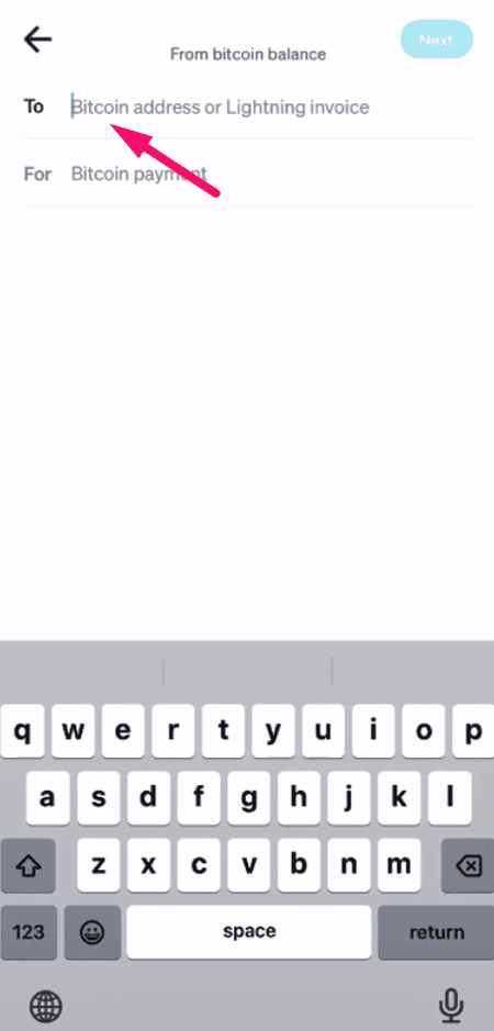 Step 14: Paste the Bitcoin wallet address (screenshot 1)