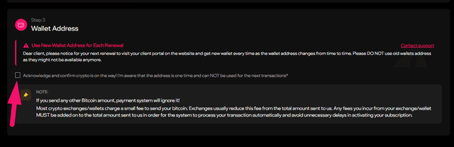 Step 17: Acknowledge and get the wallet address (screenshot 1)
