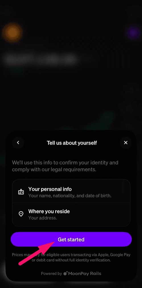 Step 6: Start identity verification (screenshot 1)