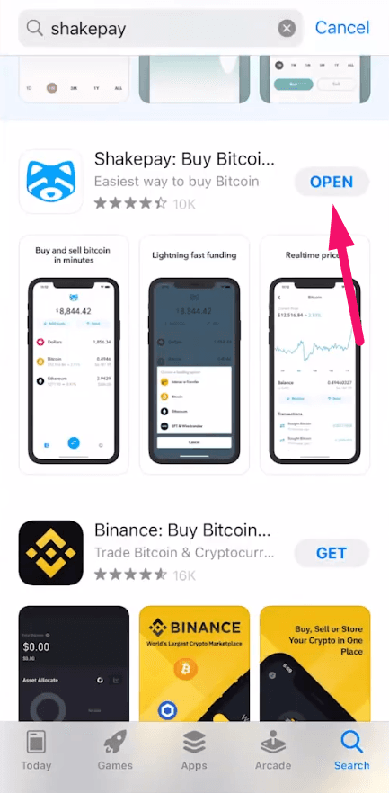 Step 1: Download Shakepay (screenshot 1)