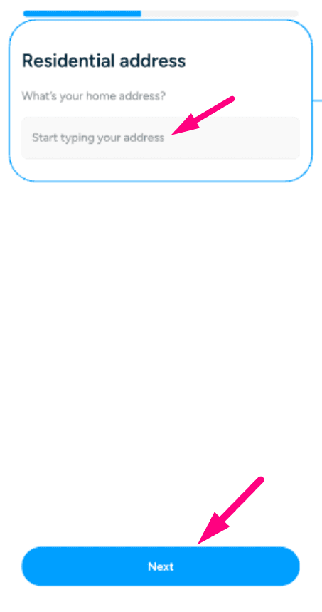 Step 5: Enter your address and occupation (screenshot 2)