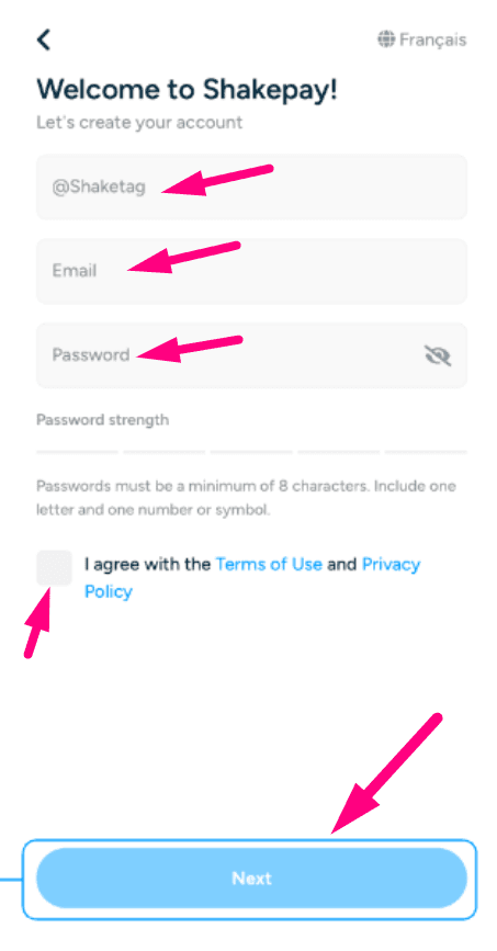 Step 2: Create your account (screenshot 1)