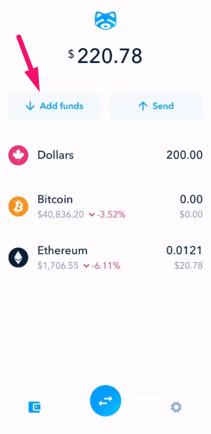 Step 11: Add funds via Interac e-Transfer (screenshot 1)
