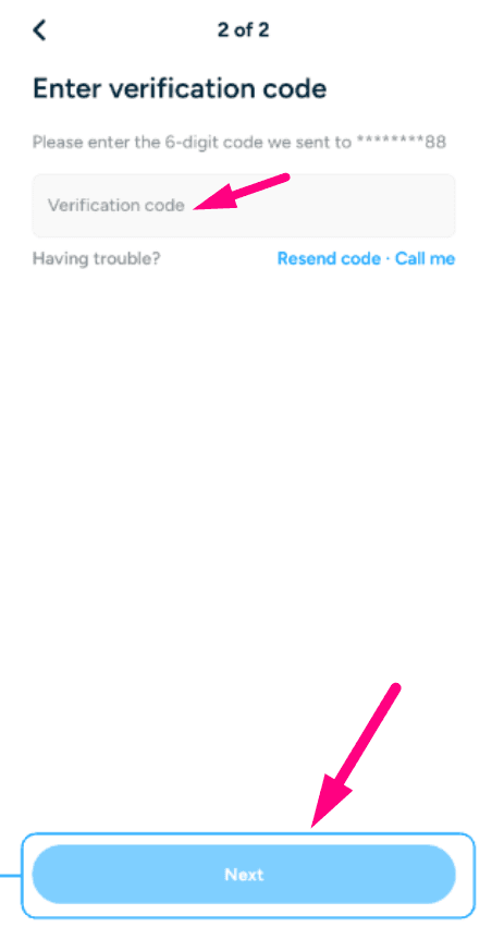 Step 3: Verify your phone number (screenshot 2)