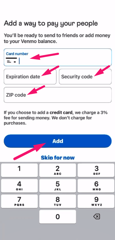 Step 4: Link your debit card (screenshot 1)