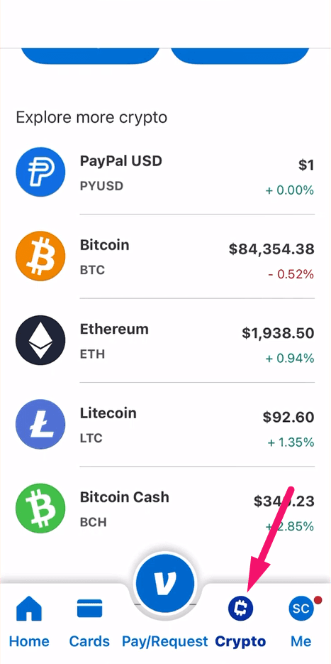 Step 5: Navigate to the Crypto tab (screenshot 1)