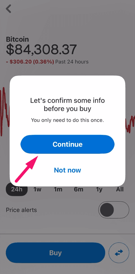 Step 7: Agree to crypto terms (screenshot 1)