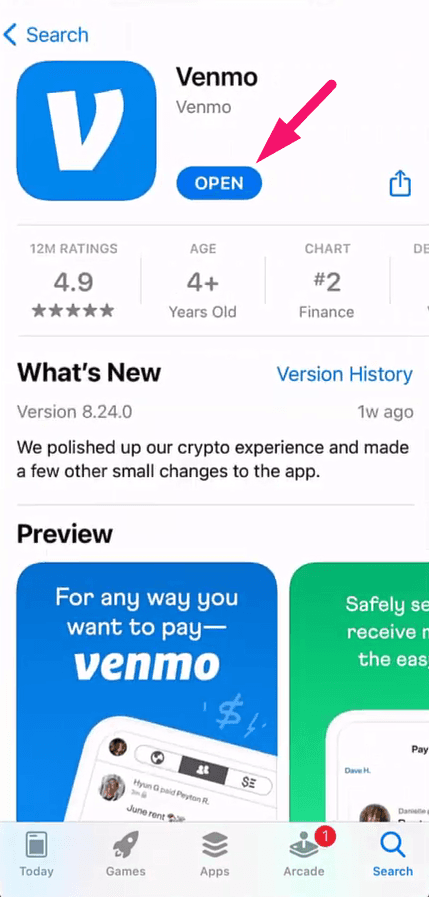Step 1: Download and open Venmo (screenshot 2)
